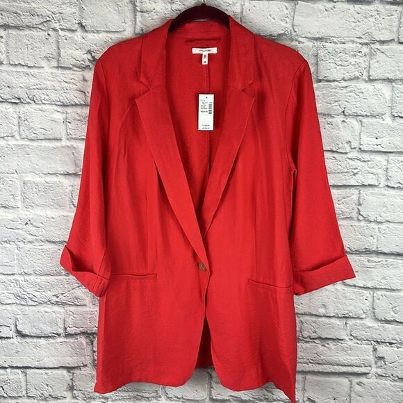 Maurice’s Single Button Coral/Red Blazer Size Medium NET - Picture 1 of 6